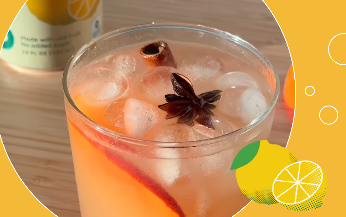 Sparkling Persimmon and Yuzu Mocktail